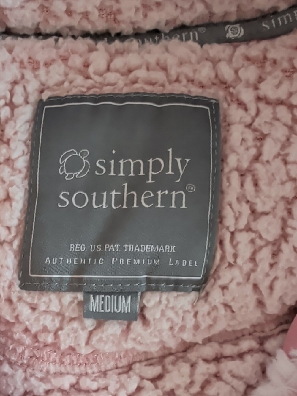 Simply Southern Light Pink Sherpa Pullover with Snap Buttons - Picture 4 of 6